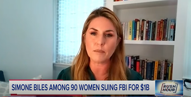 NewsNation - Rachel Fiset on Simone Biles Suing FBI for $1B