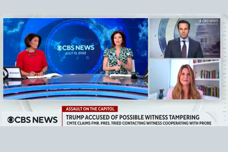 CBS News - Rachel Fiset Discusses January 6 Committee Accusing Trump of Possible Witness Tampering