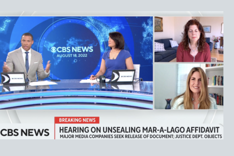 CBS News - Rachel Fiset on Major Media Companies Pushing for Release of Mar-a-Lago Affidavit