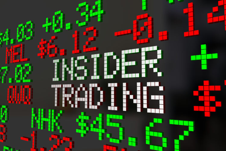 Insider Trader Illegal Stock Market Trading Ticker Symbols 3d Illustration